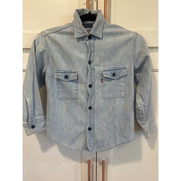 Levi's Other - Levi's kids Small Denim Button Down Shirt VTG Light Wash Cotton Cowboy Longsleev